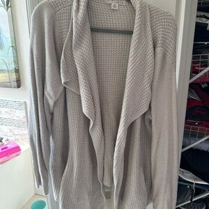 Barefoot Dreams Cream Cardigan Jacket Open Front Shawl Collar